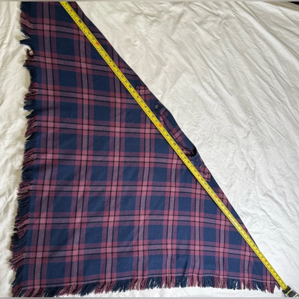 Vintage Mignorr International Wool Blend Plaid Poncho Cape Wrap Hong Kong Made - Picture 9 of 10